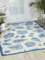 Waverly Sun N' Shade Ivory Coastal, Nautical & Beach Indoor/Outdoor Area Rug