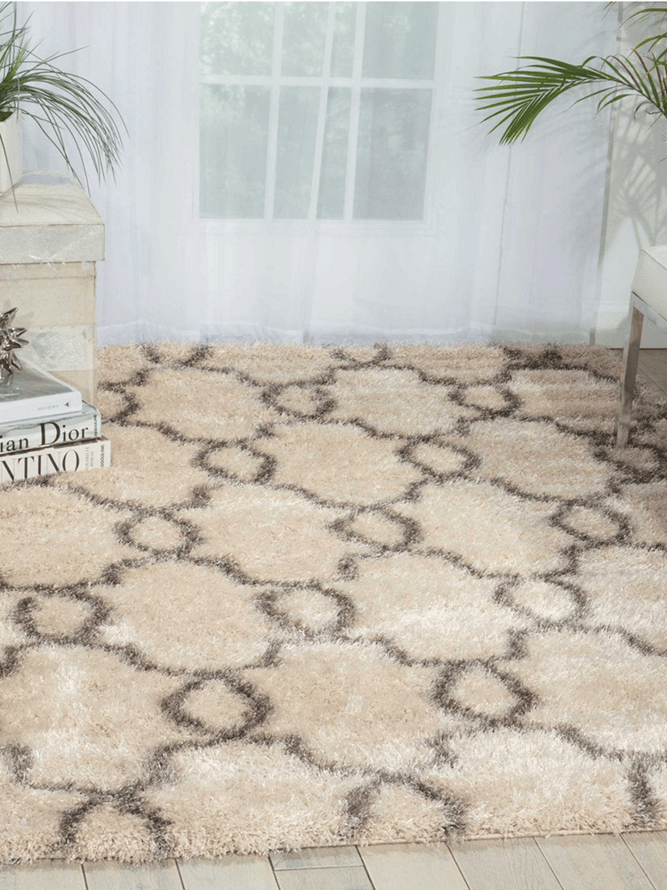 Escape ESCP2 Trellis Shag White Shades Area Rug