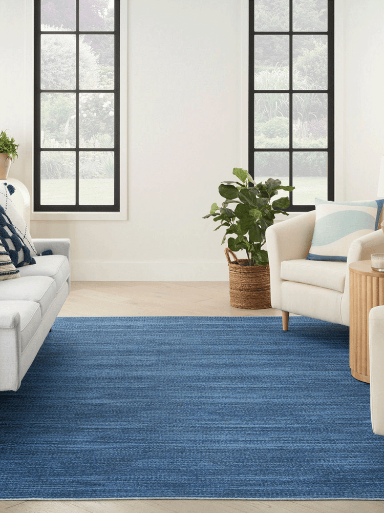 Nourison Washables NWB03 Abstract Modern Blue Area Rug
