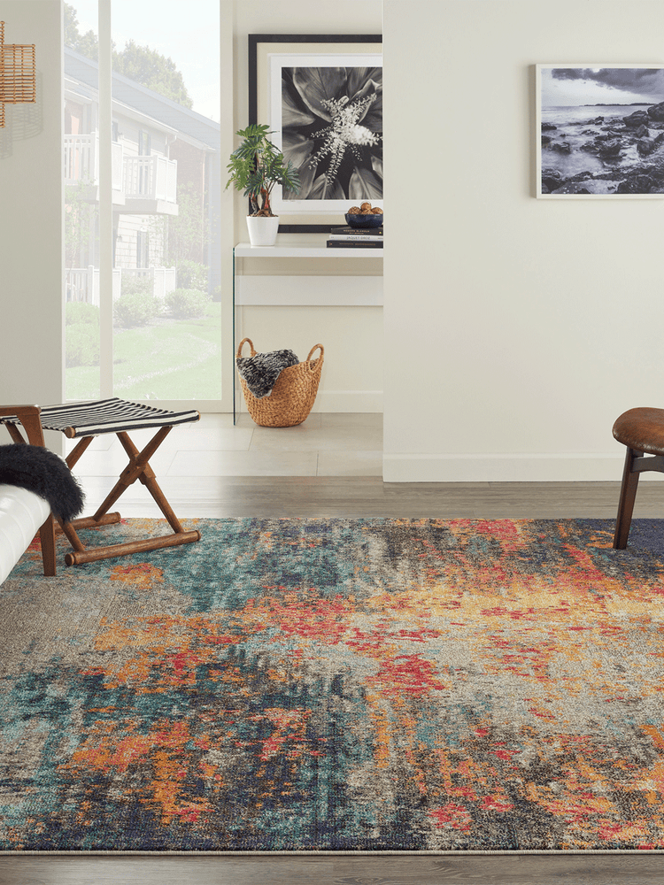 Celestial Abstract Modern Multicolor Area Rug