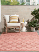 Nourison Easy Care Coral Orange Modern Indoor/Outdoor Area Rug