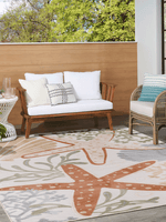 Aloha Nature-inspired Indoor/Outdoor Ivory Multicolor Area Rug