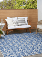 Aloha Botanical Tropical Blue Indoor/Outdoor Area Rug