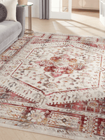 Nourison Vintage Kashan Ivory Red Vintage Indoor Area Rug