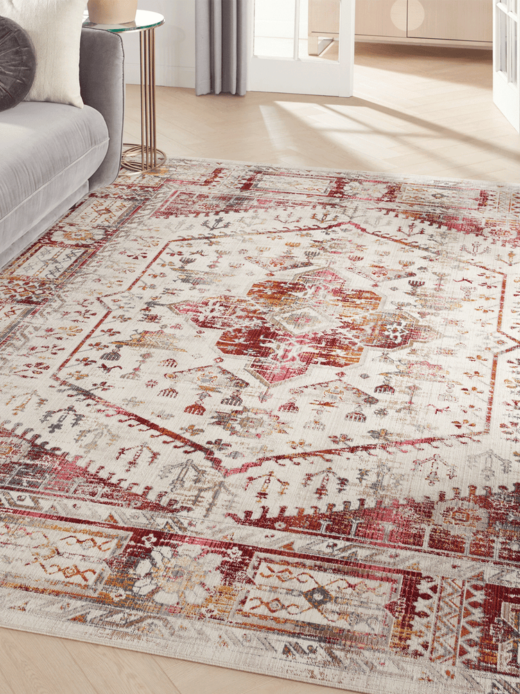 Nourison Vintage Kashan Ivory Red Vintage Indoor Area Rug