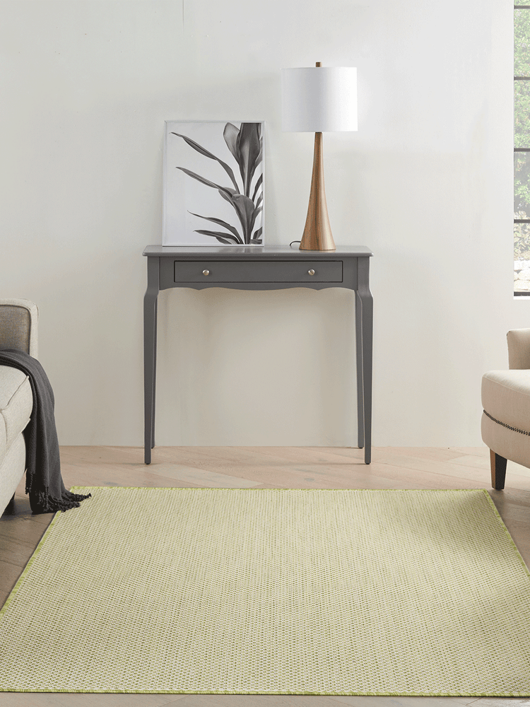 Courtyard COU01 All-over design Modern Ivory Green Area Rug
