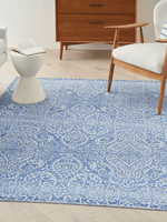 Waverly Washables Collection Blue Vintage Indoor Area Rug