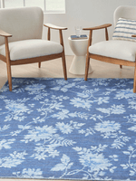 Waverly Washables Collection Blue Vintage Indoor Area Rug