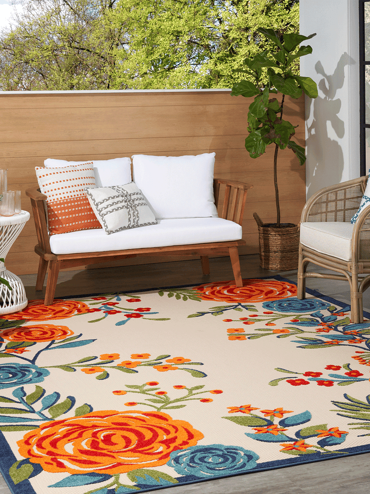 Aloha Botanical Contemporary Multicolor Area Rug