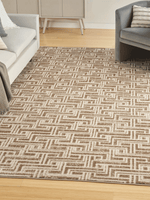 Nourison Serenity Home Mocha Ivory Modern Indoor Area Rug