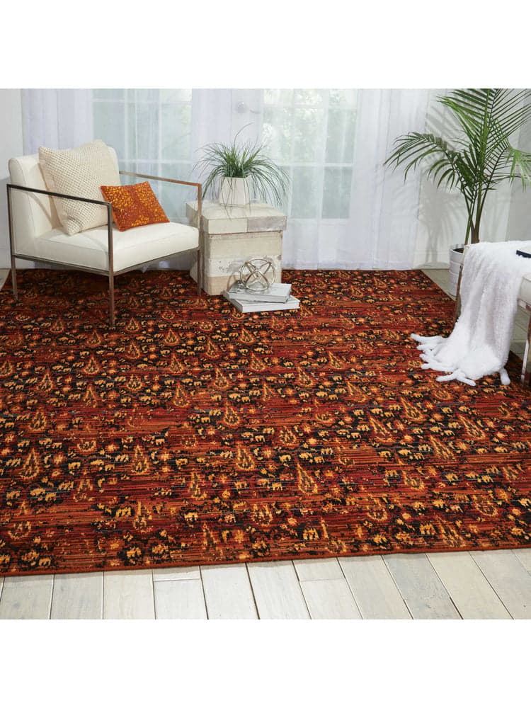 Rectangle Rug Flame Design Rhapsody RH014 All-over design Flame Area Rug | Homestitch