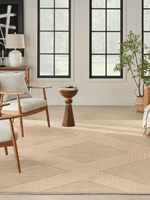 Nourison Washable Jute Natural Beige Modern Indoor Area Rug