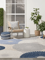 Nourison Aloha Blue/Grey Modern Indoor/Outdoor Area Rug