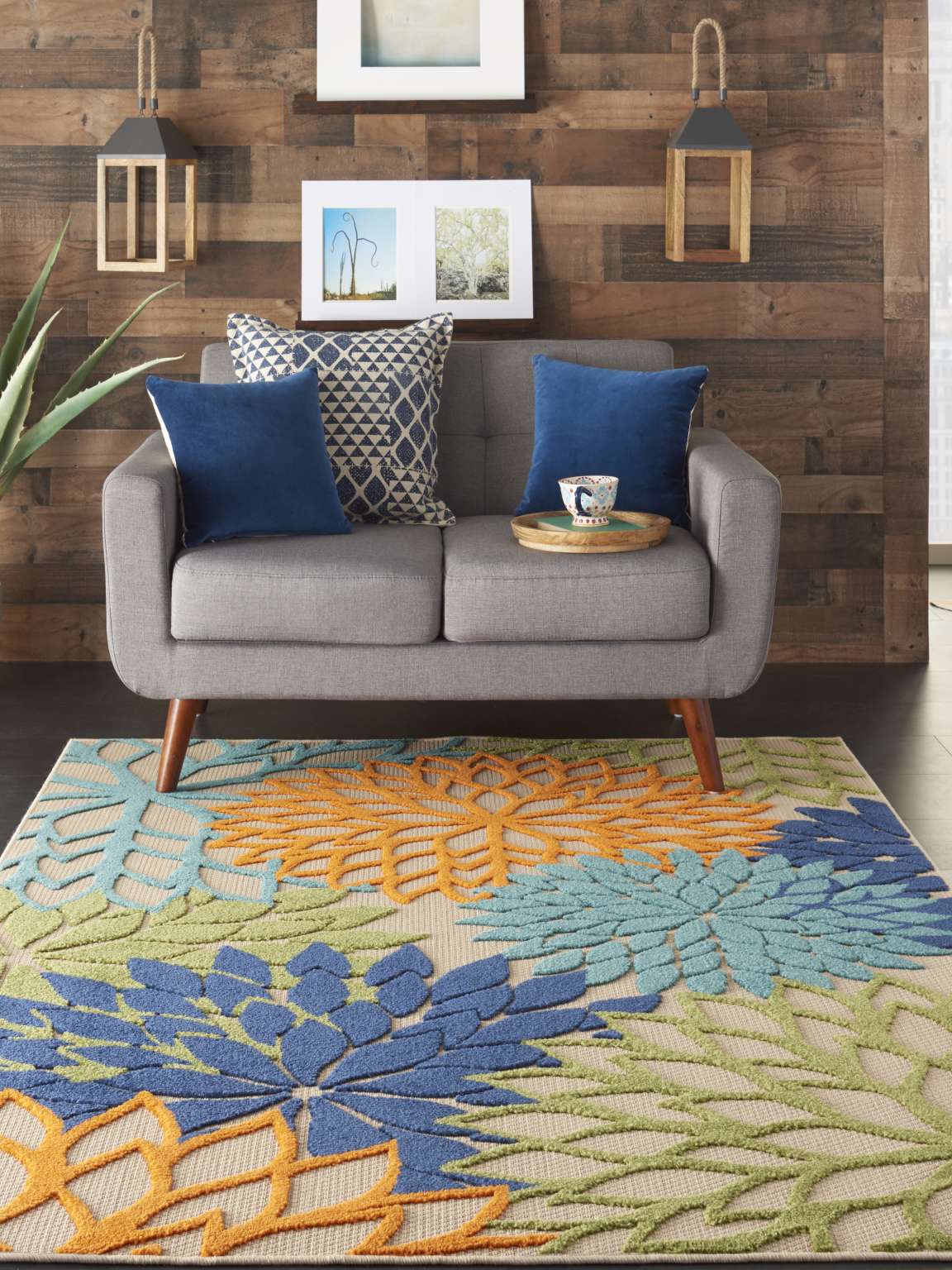 Nourison Aloha Multicolor Tropical Indoor/Outdoor Area Rug | Homestitch