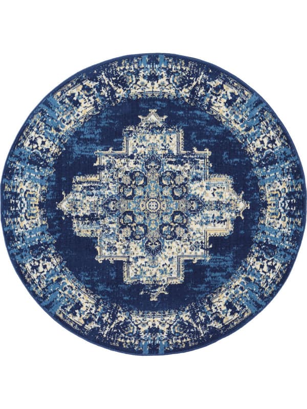 Grafix Center Medallion Navy Blue Area Rug – Homestitch