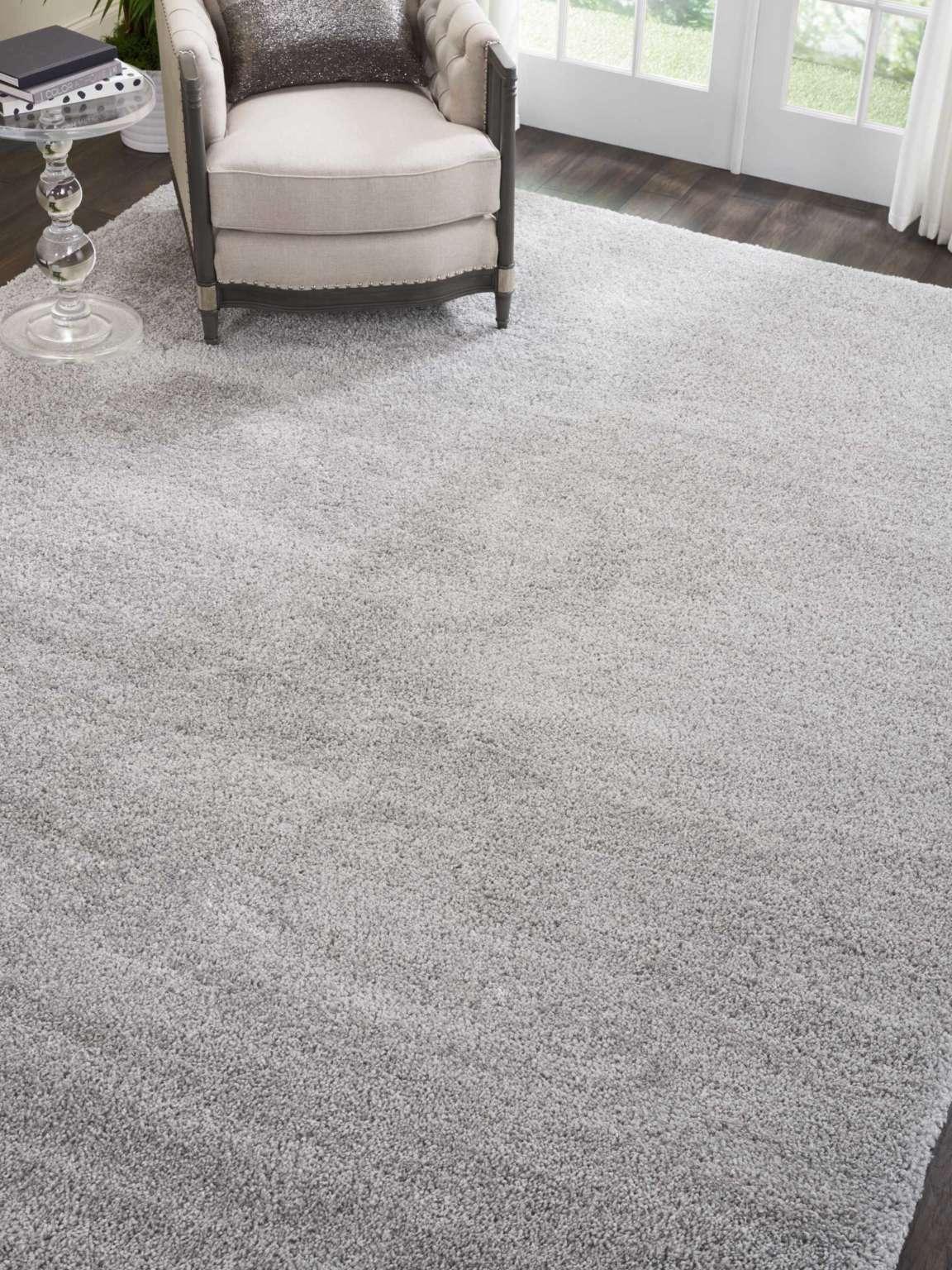 Malibu Shag Solid Silver Grey Area Rug Homestitch