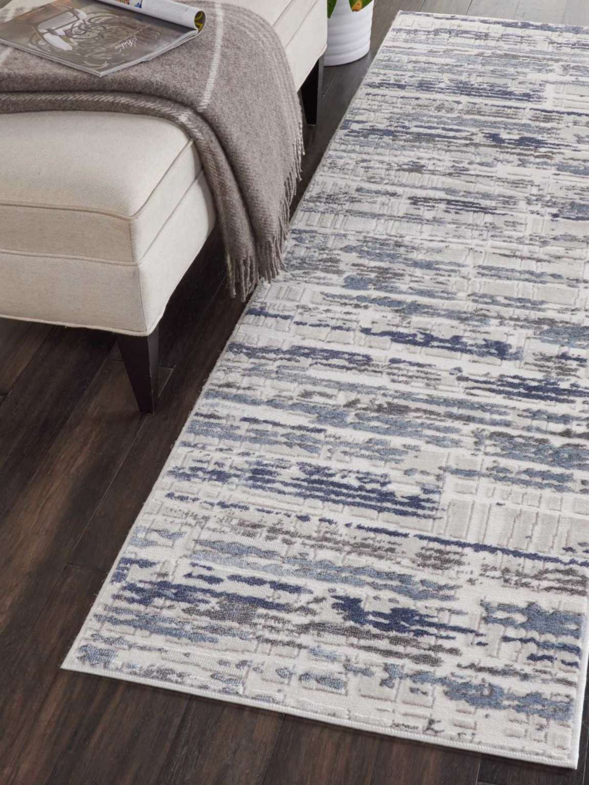 Nourison Urban Decor Ivory/Slate Modern Indoor Area Rug | Homestitch